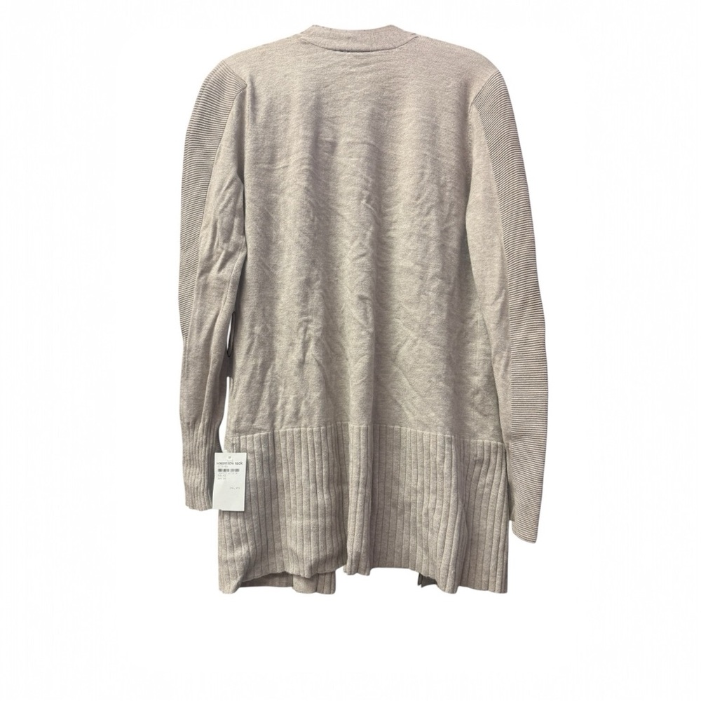 New devotion by cyrus Women's Cream Open Front Cardigan medium long sweater - Picture 2 of 5